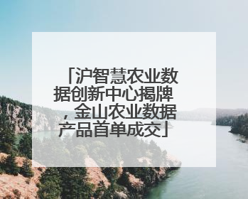 沪智慧农业数据创新中心揭牌，金山农业数据产品首单成交