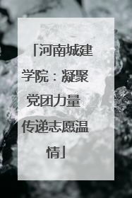 河南城建学院：凝聚党团力量 传递志愿温情