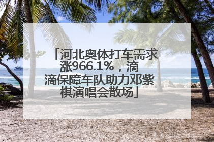 河北奥体打车需求涨966.1%，滴滴保障车队助力邓紫棋演唱会散场