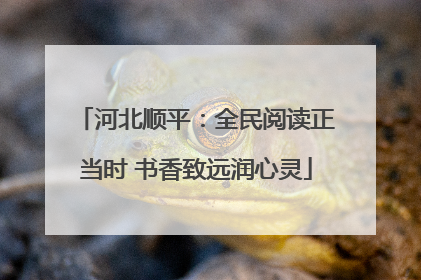 河北顺平：全民阅读正当时 书香致远润心灵