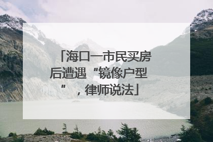 海口一市民买房后遭遇“镜像户型”，律师说法