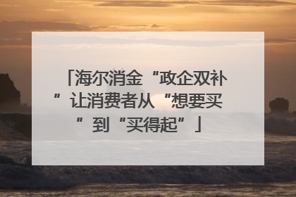 海尔消金“政企双补”让消费者从“想要买”到“买得起”