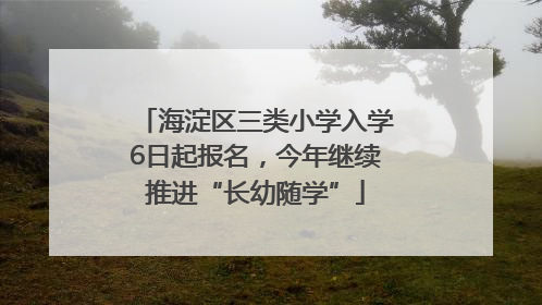 海淀区三类小学入学6日起报名，今年继续推进“长幼随学”