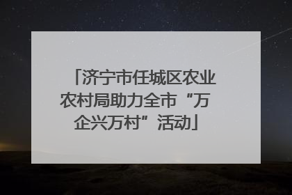 济宁市任城区农业农村局助力全市“万企兴万村”活动