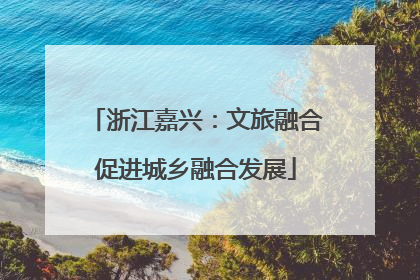 浙江嘉兴：文旅融合促进城乡融合发展
