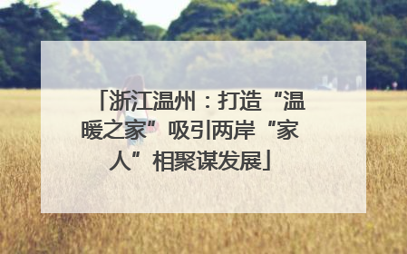 浙江温州：打造“温暖之家”吸引两岸“家人”相聚谋发展