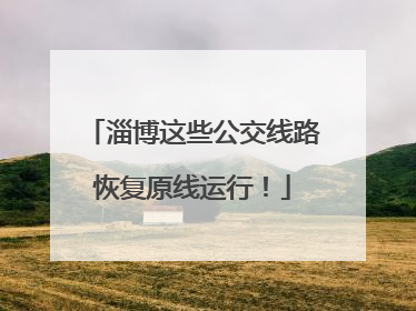 淄博这些公交线路恢复原线运行！