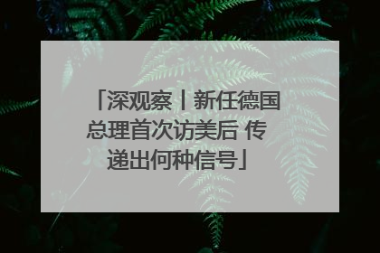 深观察丨新任德国总理首次访美后 传递出何种信号