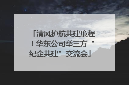 清风护航共建廉程！华东公司举三方“纪企共建”交流会
