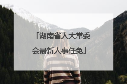 湖南省人大常委会最新人事任免
