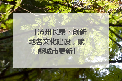 漳州长泰：创新地名文化建设，赋能城市更新