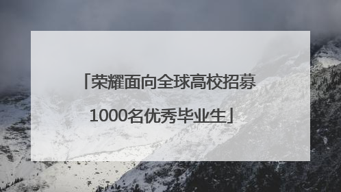 荣耀面向全球高校招募1000名优秀毕业生