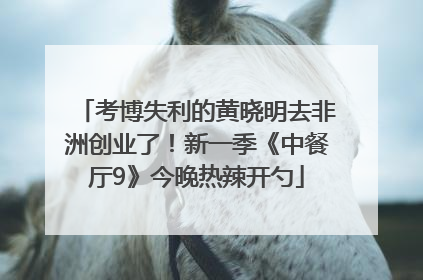 考博失利的黄晓明去非洲创业了！新一季《中餐厅9》今晚热辣开勺