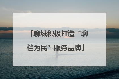 聊城积极打造“聊档为民”服务品牌