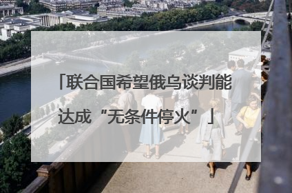 联合国希望俄乌谈判能达成“无条件停火”