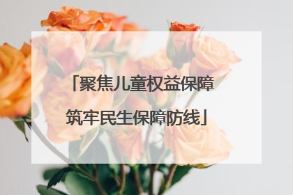 聚焦儿童权益保障 筑牢民生保障防线