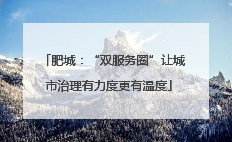 肥城：“双服务圈”让城市治理有力度更有温度