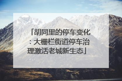 胡同里的停车变化：大栅栏街道停车治理激活老城新生态