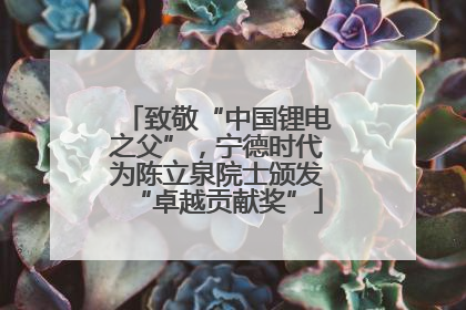 致敬“中国锂电之父”，宁德时代为陈立泉院士颁发“卓越贡献奖”