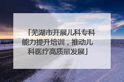 芜湖市开展儿科专科能力提升培训，推动儿科医疗高质量发展