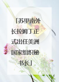 苏里南外长拉姆丁正式出任美洲国家组织秘书长