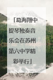 葛海翔中提琴独奏音乐会在苏州第六中学精彩举行