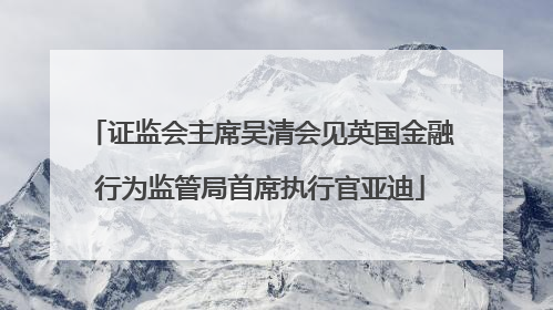 证监会主席吴清会见英国金融行为监管局首席执行官亚迪