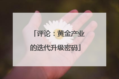 评论：黄金产业的迭代升级密码