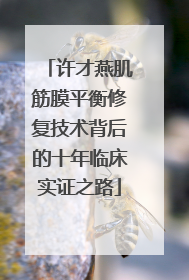 许才燕肌筋膜平衡修复技术背后的十年临床实证之路