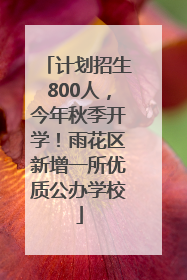 计划招生800人，今年秋季开学！雨花区新增一所优质公办学校