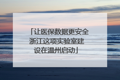 让医保数据更安全 浙江这项实验室建设在温州启动