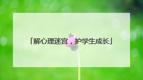 解心理迷宫，护学生成长