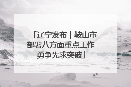 辽宁发布｜鞍山市部署八方面重点工作勇争先求突破