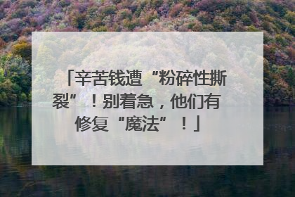 辛苦钱遭“粉碎性撕裂”！别着急，他们有修复“魔法”！