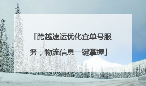 跨越速运优化查单号服务，物流信息一键掌握