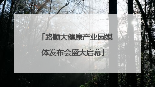 路顺大健康产业园媒体发布会盛大启幕