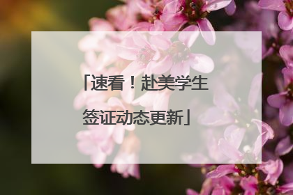 速看！赴美学生签证动态更新