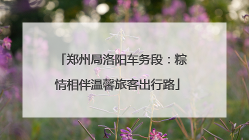 郑州局洛阳车务段：粽情相伴温馨旅客出行路