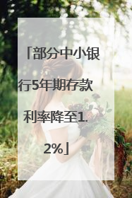 部分中小银行5年期存款利率降至1.2%
