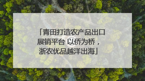 青田打造农产品出口展销平台 以侨为桥，浙农优品越洋出海