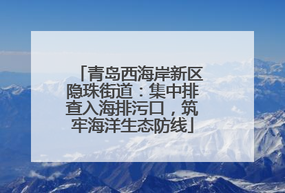 青岛西海岸新区隐珠街道：集中排查入海排污口，筑牢海洋生态防线