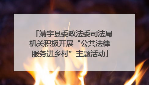 靖宇县委政法委司法局机关积极开展“公共法律服务进乡村”主题活动