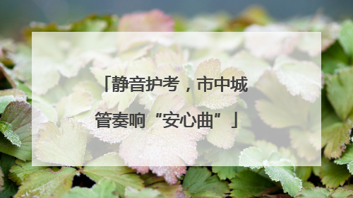 静音护考，市中城管奏响“安心曲”