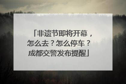 非遗节即将开幕，怎么去？怎么停车？成都交警发布提醒