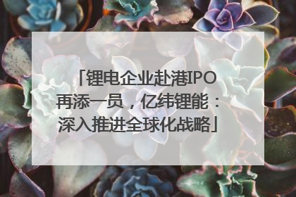 锂电企业赴港IPO再添一员，亿纬锂能：深入推进全球化战略