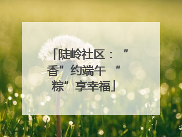 陡岭社区：“香”约端午 “粽”享幸福