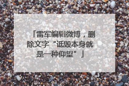 雷军编辑微博，删除文字“诋毁本身就是一种仰望”