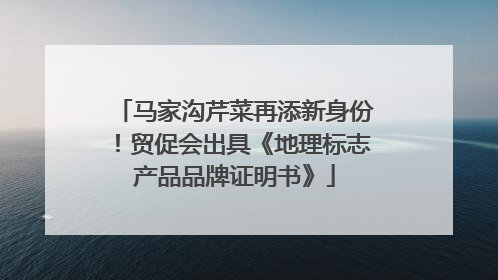 马家沟芹菜再添新身份！贸促会出具《地理标志产品品牌证明书》
