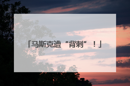 马斯克遭“背刺”！