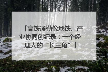 高铁通勤像地铁、产业协同创纪录：一个经理人的“长三角”